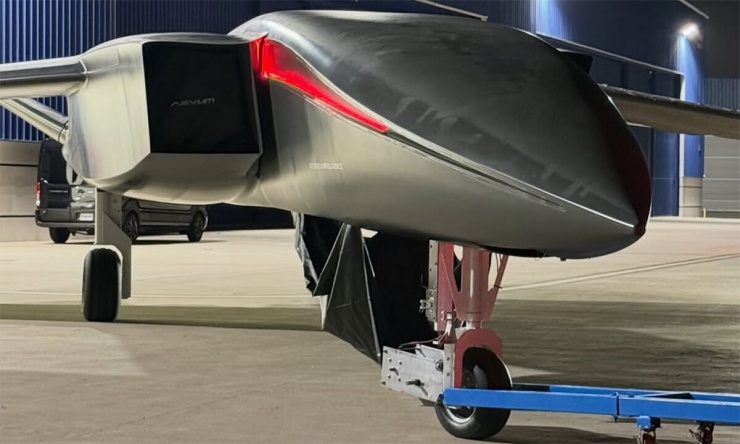 Cửa hút gió trên nguyên mẫu hoặc mô hình UAV RAVN X trong ảnh chụp ngày 3/9. Ảnh: Instagram/aggressoraviation