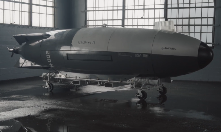 AUV Dive-LD trong video giới thiệu của Anduril. Ảnh chụp màn hình