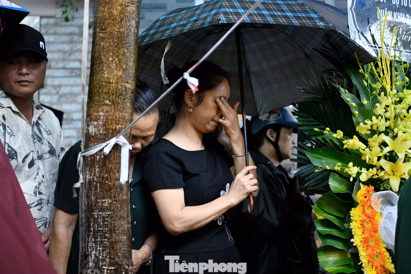 Những giọt nước mắt thương tiếc hoà cùng những giọt nước mưa.