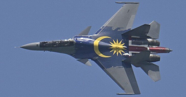 Máy bay chiến đấu Su-30MKM của Không quân Hoàng gia Malaysia. (Ảnh: MW)