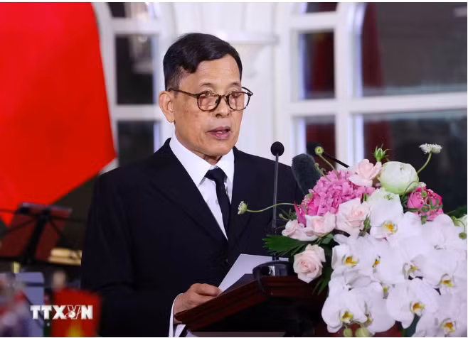 Nhà vua Thái Lan phát biểu đáp từ. (Ảnh: TTXVN)