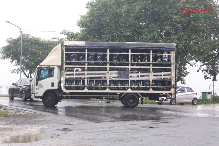Sông Tích tràn bờ, dân ven đô Hà Nội chèo thuyền mua mì tôm, chăng lưới chắn rác trước nhà - 15