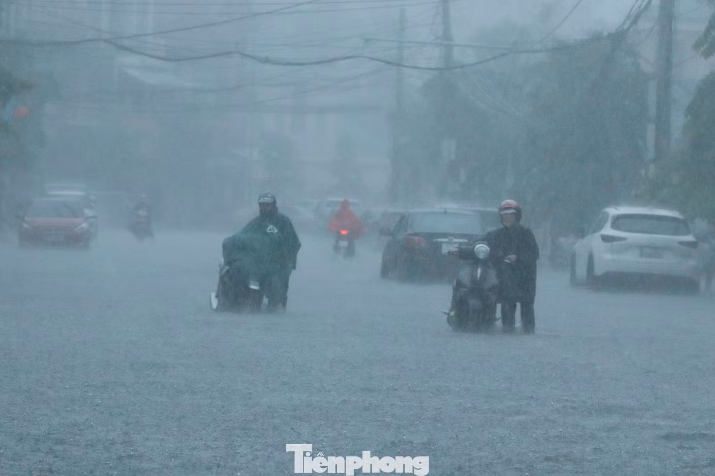 Mưa lớn ở Nghệ An: Phố biến thành ‘sông’, ô tô, xe máy chết máy hàng loạt - 4
