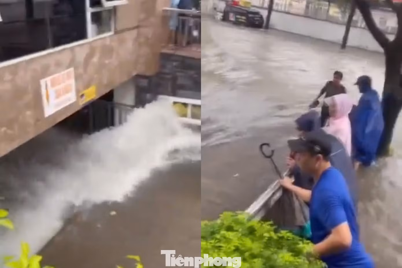 Bảo vệ kể giây phút thoát thân khi nước tràn vào tầng hầm chung cư như thác đổ - 1