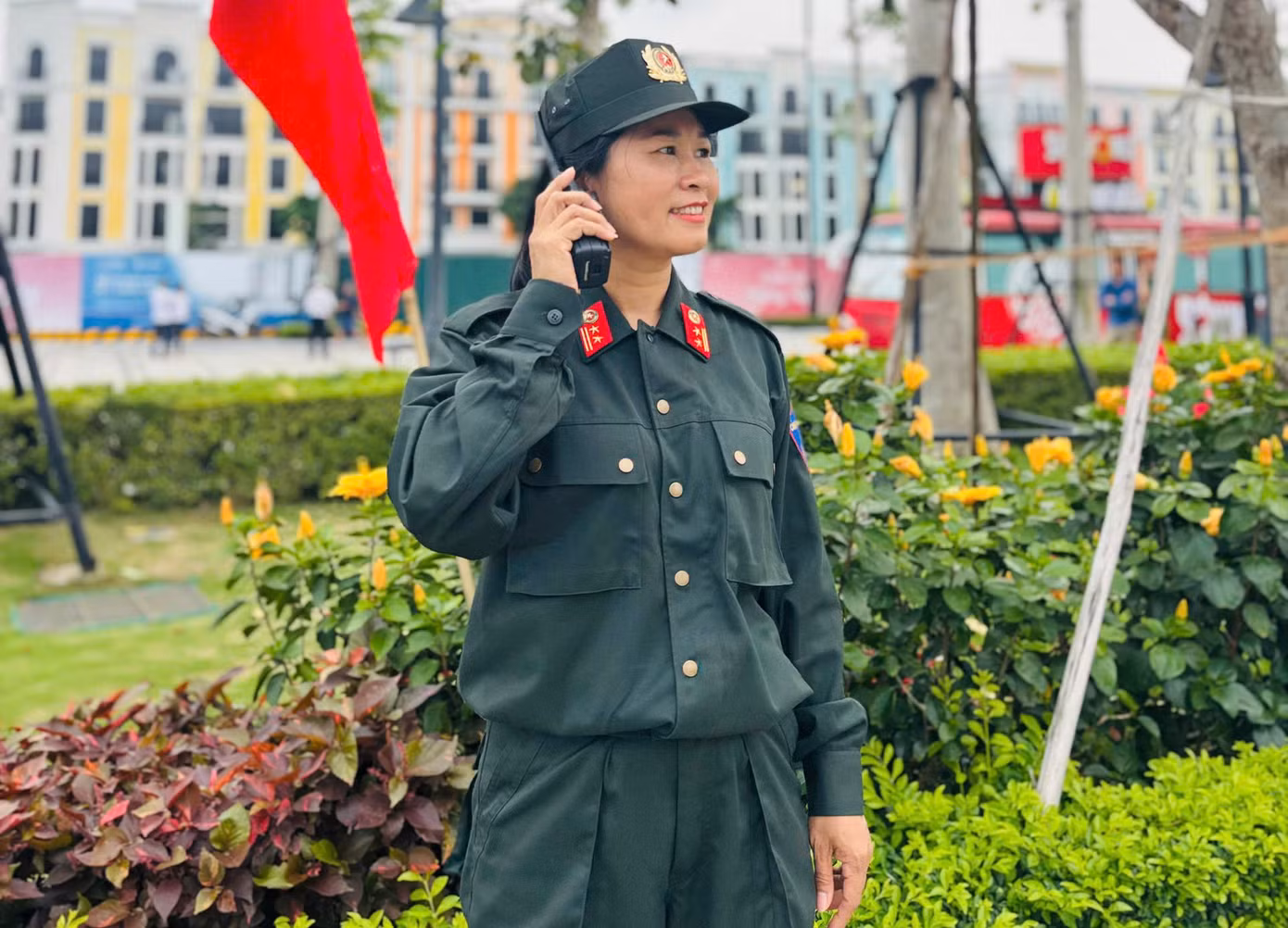 Trung tá Nguyễn Thị Thu Thảo, Phó Đội trưởng Đội Tham mưu huấn luyện, Phòng Cảnh sát cơ động (Công an tỉnh Thanh Hóa).
