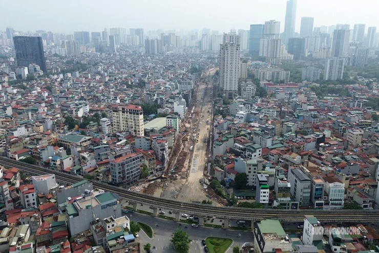 Điểm kết nối của tuyến Vành đai 2,5 với mạng lưới giao thông khu vực phía Tây Hà Nội. Ảnh: Tuấn Anh