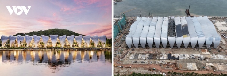 Ngay cạnh Trung tâm Hội nghị và Triển lãm APEC là Nhà biểu diễn đa năng, có tổng diện tích sàn 54.680m², gồm 6 tầng nổi và 1 tầng hầm. Công trình sở hữu khán phòng có sức chứa lên tới 4.030 chỗ ngồi. Một điểm nhấn trong thiết kế Nhà biểu diễn đa năng là lớp vỏ kiến trúc lấy cảm hứng từ hình tượng vảy Rồng, gợi nhắc truyền thuyết "Con Rồng cháu Tiên". Hệ thống 50 cột trụ nâng đỡ mái được thiết kế tượng trưng cho 50 người con theo cha xuống biển.