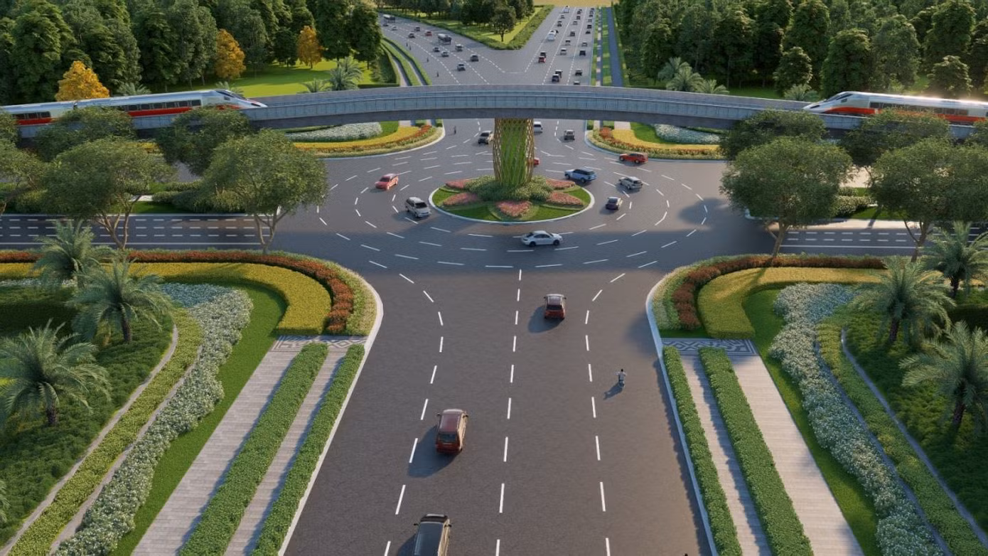 LRT Phú Quốc gồm 14,3 km đi trên mặt đất, 1,3 km qua 4 cầu vượt tại các nút giao và khoảng 2 km đi ngầm.