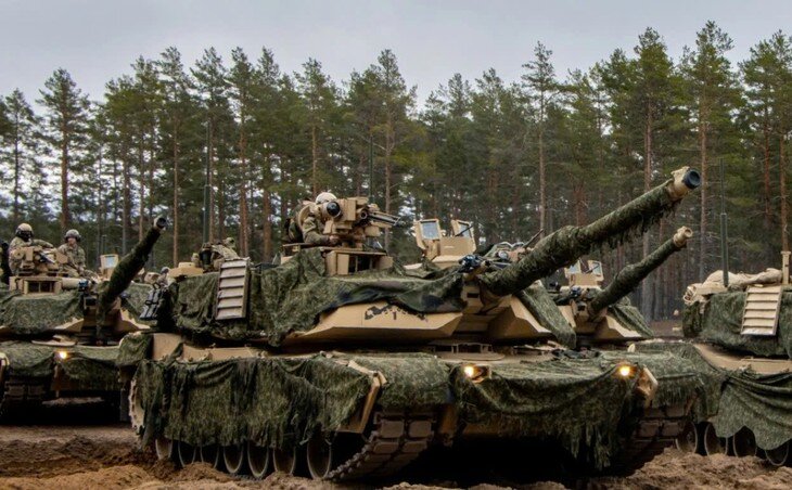 Xe tăng M1 Abrams tại Khu huấn luyện Niinisalo (Phần Lan). (Ảnh: JN)
