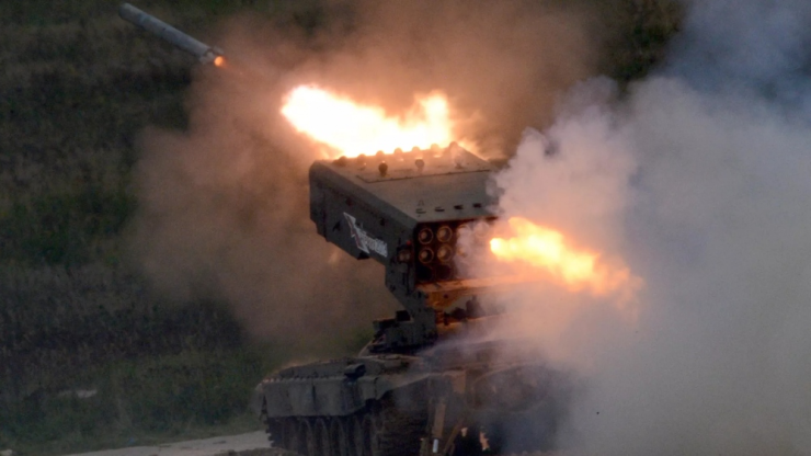 Hệ thống súng phun lửa TOS-1A của Nga. Ảnh: Sputnik