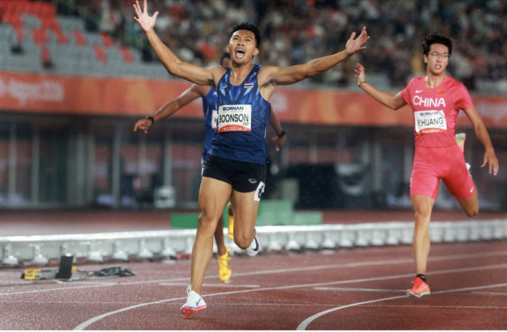 Puripol Boonson đạt thông số&nbsp;9,90 giây ở nội dung 100m tại ASIAD 2026.