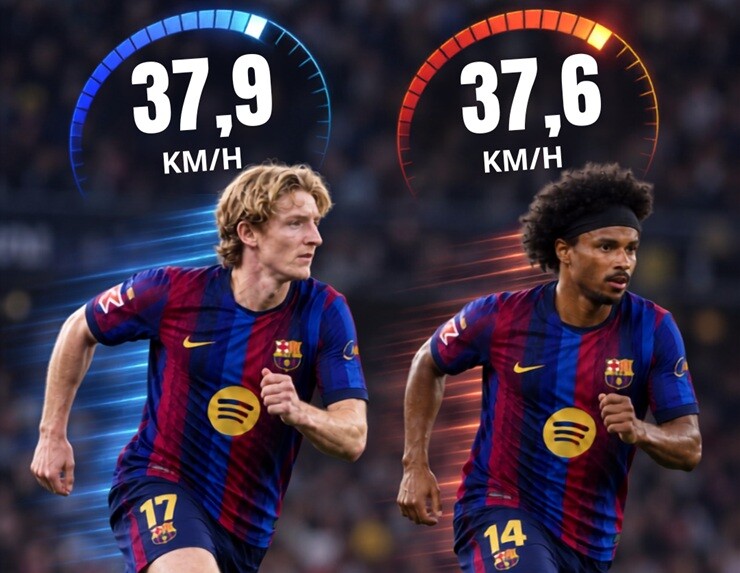 Barcelona hiện sở hữu hai “máy chạy” đích thực trên hàng công