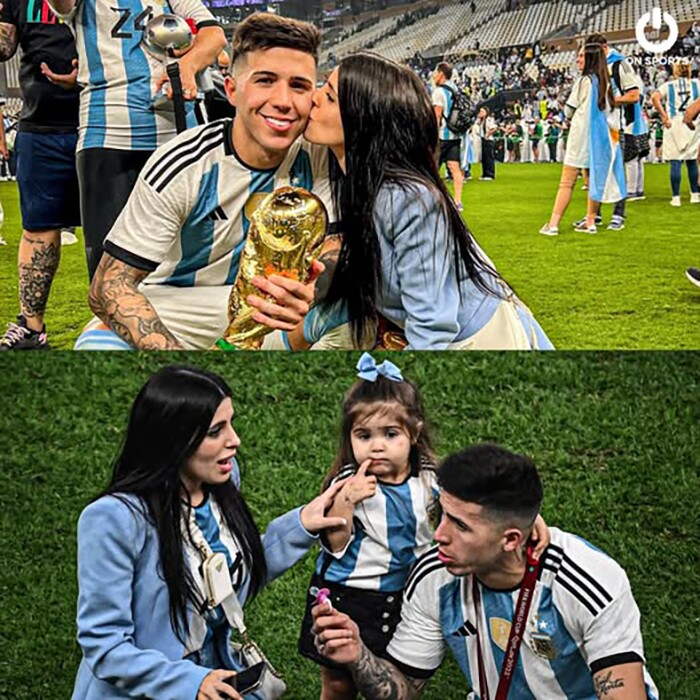 Enzo Fernandez bên bạn gái Valentina Cervantes