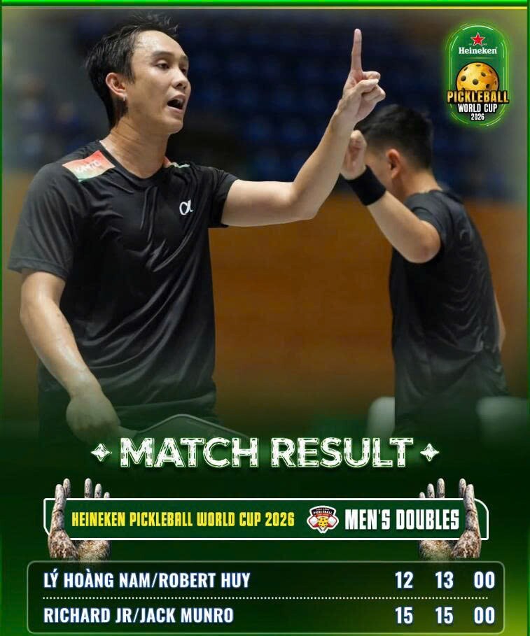 Lý Hoàng Nam ngược dòng thắng Phúc Huỳnh, vô địch World Cup Pickleball 2026 - 2