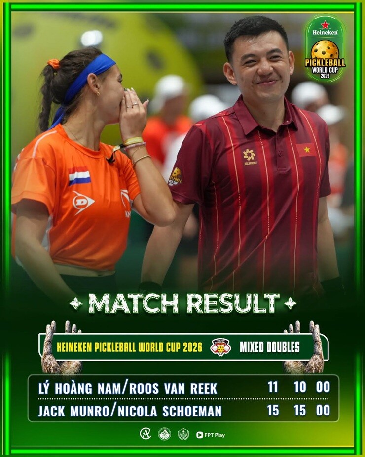 Hoàng Nam cùng Roos Van Reek đã giành HCB nội dung đôi nam nữ