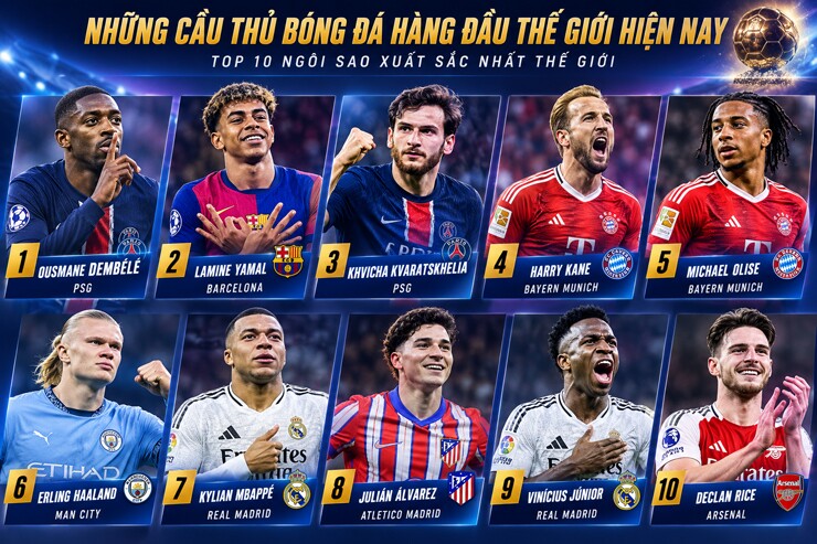 Bảng xếp hạng 10 cầu thủ hay nhất thế giới do ESPN đưa ra