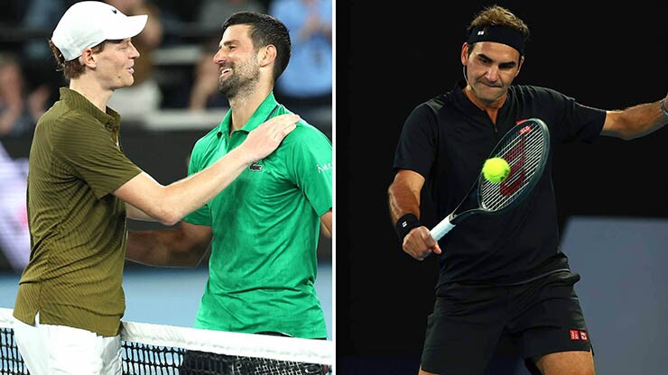 Sinner không thân thiết với đàn anh Federer như với Djokovic