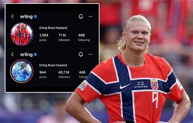 Lượng theo dõi của Haaland tăng 30,3 triệu lượt sau kỳ nghỉ hè.