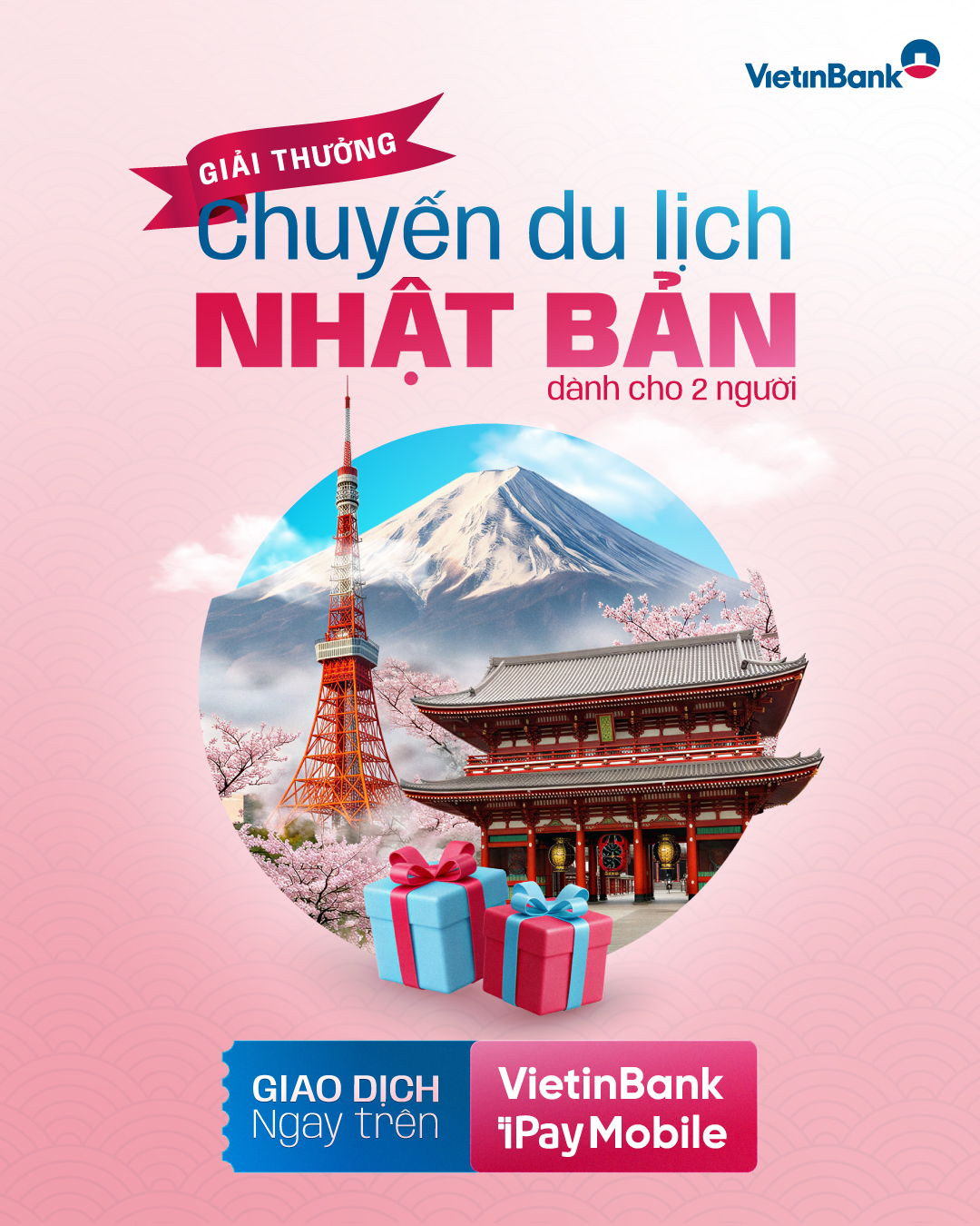 Nhận ngay chuyến du lịch Nhật Bản dành cho 2 người trị giá 80 triệu đồng khi tích lũy giao dịch đua Top trên VietinBank iPay Mobile 6.0 (Ảnh: VietinBank)