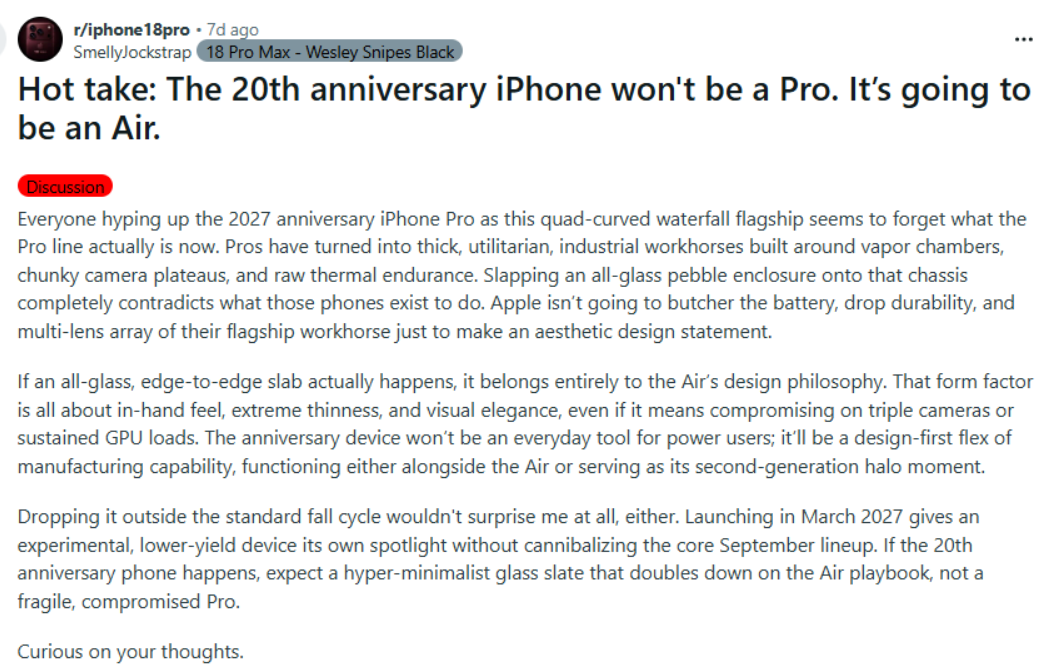 Các tin đồn về&nbsp;iPhone 20 Pro.