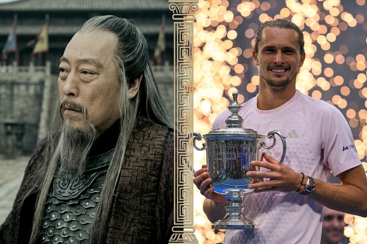 Zverev khiến người ta liên tưởng tới nhân vật Tư Mã Ý (bên trái) trong Tam Quốc Diễn Nghĩa