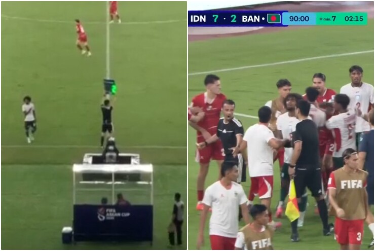 Trọng tài bàn đã báo có 2 phút bù giờ nhưng sau đó điều chỉnh lại thành 7 phút bù giờ