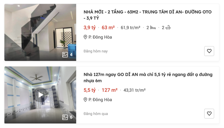 Cùng khu vực, giá nhà đất và căn hộ đang có sự chênh lệch đáng kể.