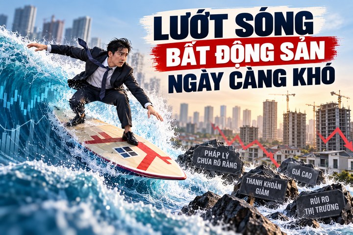 “Lướt sóng” bất động sản ngày càng gặp khó. (Ảnh minh họa: AI).