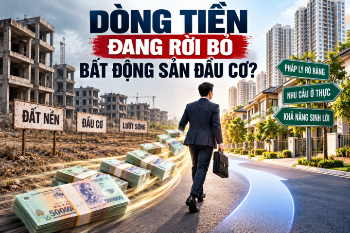 Dòng tiền rời bỏ bất động sản đầu cơ. (Ảnh minh họa: AI)