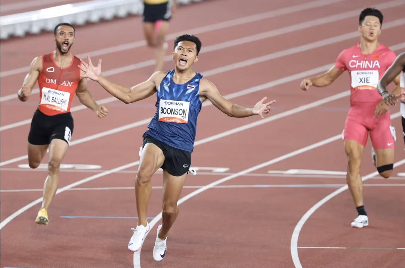 Thái Lan giành 2 HCV điền kinh Asiad 20 của Puripol Boonson ở cự ly 100m và 200m nam
