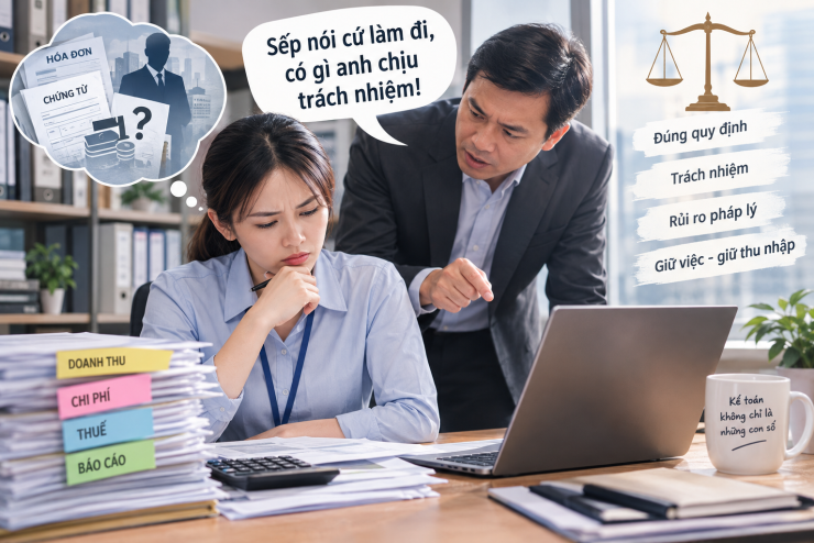 Hiện cơ quan chức năng đang siết việt đóng thuế khiến nhiều nhân viên kế toán bày tỏ lo lắng khi sổ sách không phản ánh đầy đủ doanh thu. Ảnh minh hoạ sử dụng công nghệ AI.