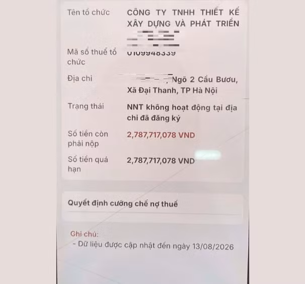 Một người dân bỗng thành lãnh đạo doanh nghiệp, gánh thêm khoản nợ thuế lên tới hàng tỷ đồng.
