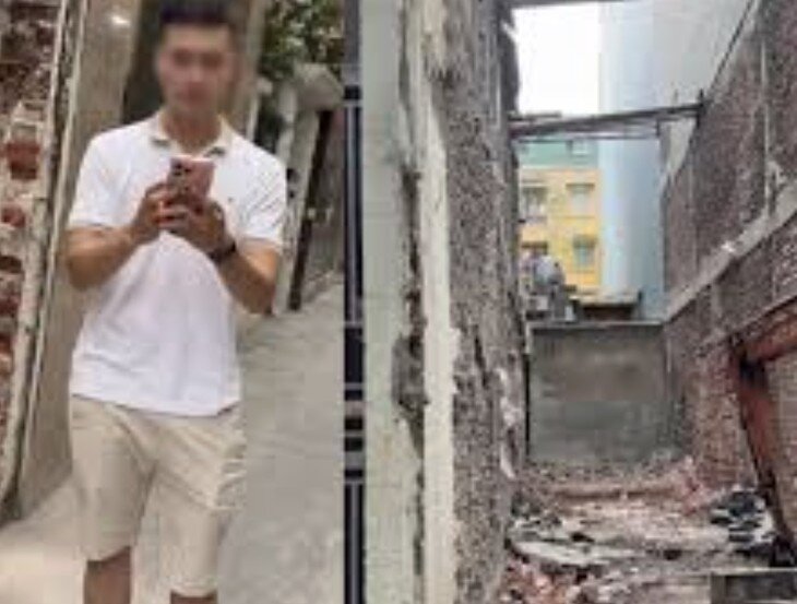 Người đàn ông được cho là chủ nhà và công trình đã được phá dỡ xong trong 15 ngày. Ảnh chụp màn hình
