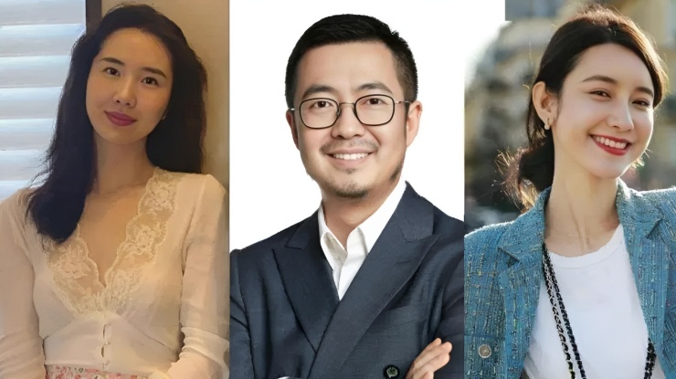 Tưởng Phàm, vợ (trái) và Trương Đại Dịch (phải). Ảnh: Weibo