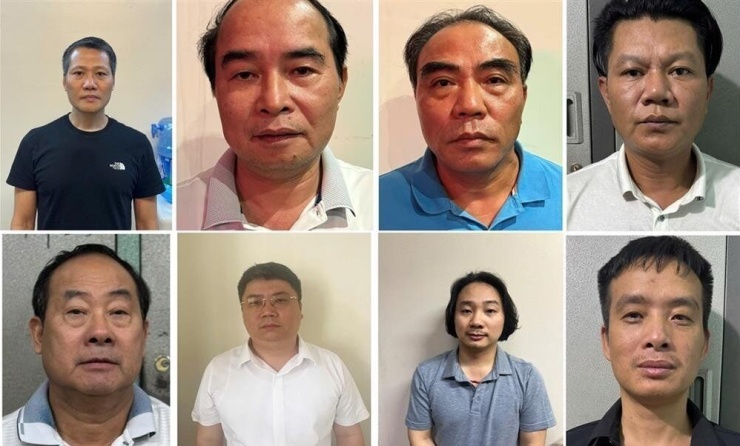 Một số bị can trong vụ án. Ảnh: Bộ Công an