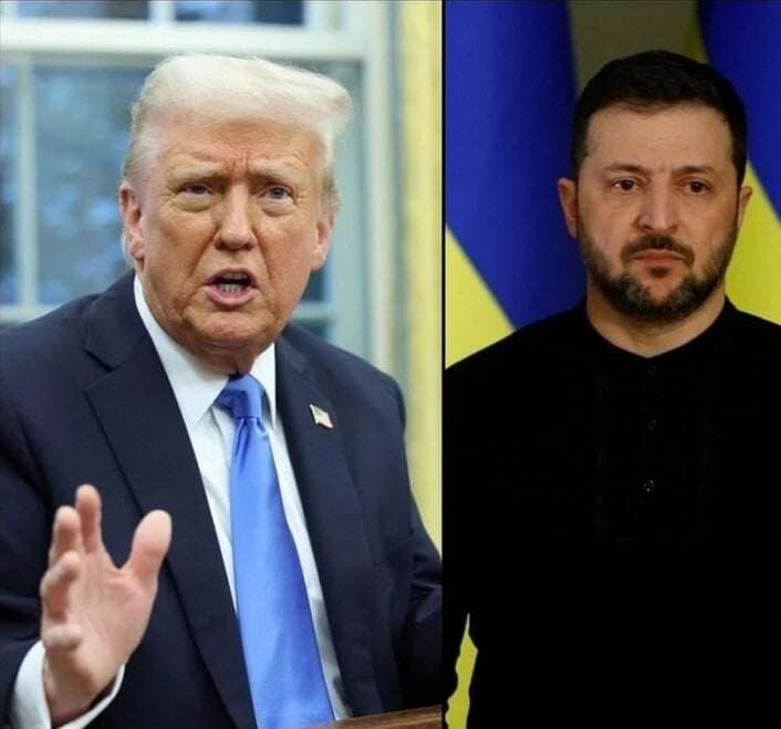 Tổng thống Mỹ Donald Trump và Tổng thống Ukraine Volodymyr Zelensky. Ảnh minh họa Getty Images.