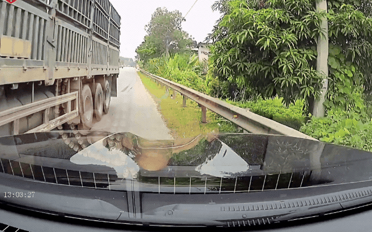 Từ hình ảnh camera hành trình do người dân phản ánh, lực lượng CSGT tỉnh Tuyên Quang đã xác minh, làm rõ tài xế xe đầu kéo có hành vi vượt xe trong trường hợp không được vượt.