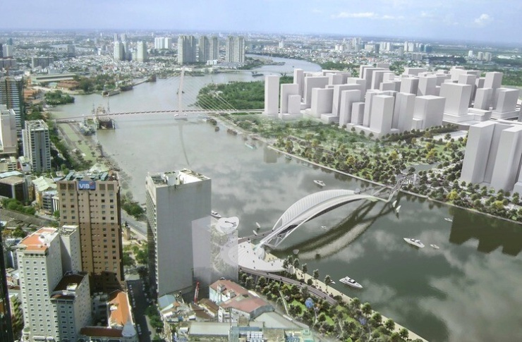 Dùng dàn xe siêu trường hạ thủy nhịp cầu đi bộ nặng 3.400 tấn bắc qua sông Sài Gòn - 4