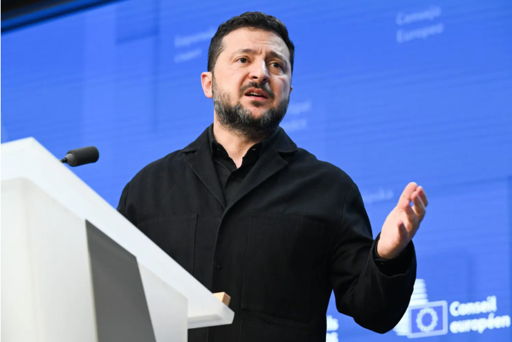 Ông Zelensky phát biểu tại hội nghị thượng đỉnh EU tại Brussels hôm 16/10. Ảnh: GI.