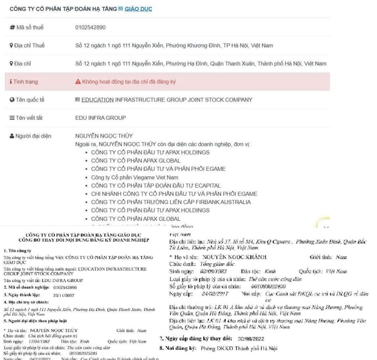 Công ty Cổ phần Tập đoàn Hạ tầng Giáo dục (EIG) được xác định là một trong những mắt xích huy động vốn quan trọng thuộc hệ sinh thái Egroup của ông Nguyễn Ngọc Thủy.