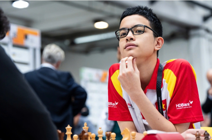 Bành Gia Huy là kỳ thủ trẻ xuất sắc của cờ vua Việt Nam. Ảnh: FIDE