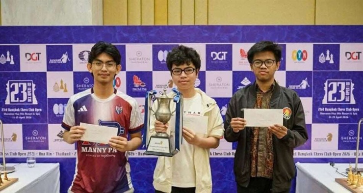 Đầu Khương Duy (giữa) còn rất trẻ nhưng đã thể hiện tài năng thi đấu xuất sắc. Ảnh: Tdtt.gov.vn