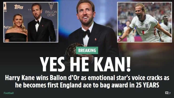 Harry Kane giành "Quả bóng vàng 2026": Báo chí Anh mở hội, gọi tên "Nhà vua" - 2