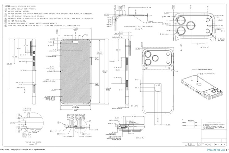Apple công khai bản vẽ 3D iPhone 18 Pro, hàng nhái vẫn khó sao chép - 3