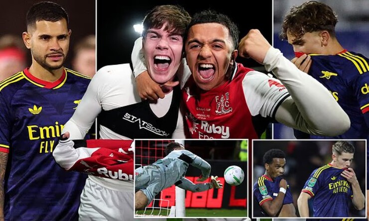 Đương kim vô địch bóng đá Anh Arsenal bị đội hạng 4 Fleetwood Town loại khỏi League Cup