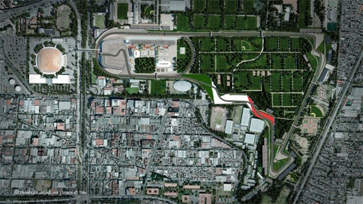 Toàn cảnh Autodromo Hermanos Rodriguez nhìn từ trên cao