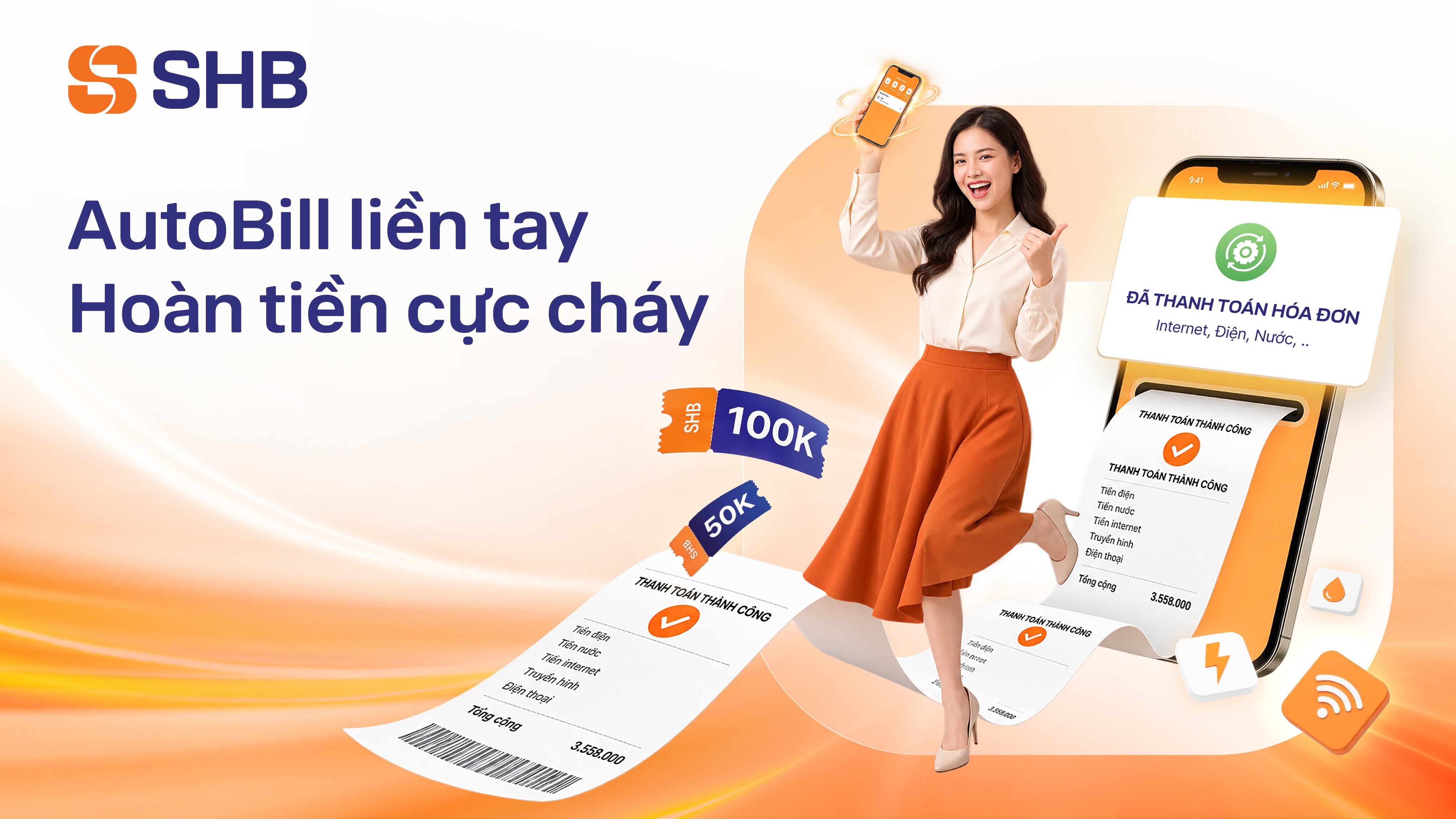 SHB triển khai chương trình “AutoBill liền tay – Hoàn tiền cực cháy” trên ứng dụng SHB SAHA