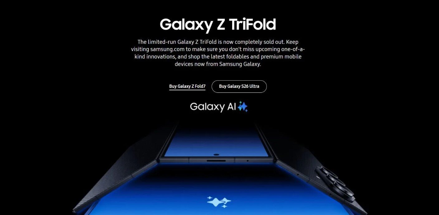 Galaxy Z TriFold đã hết hàng.