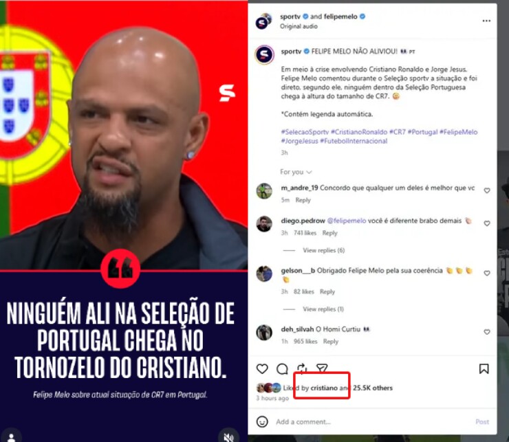 Ronaldo "thích" bài viết chỉ trích sao ĐT Bồ Đào Nha, rộ tin bị "đâm sau lưng" - 1