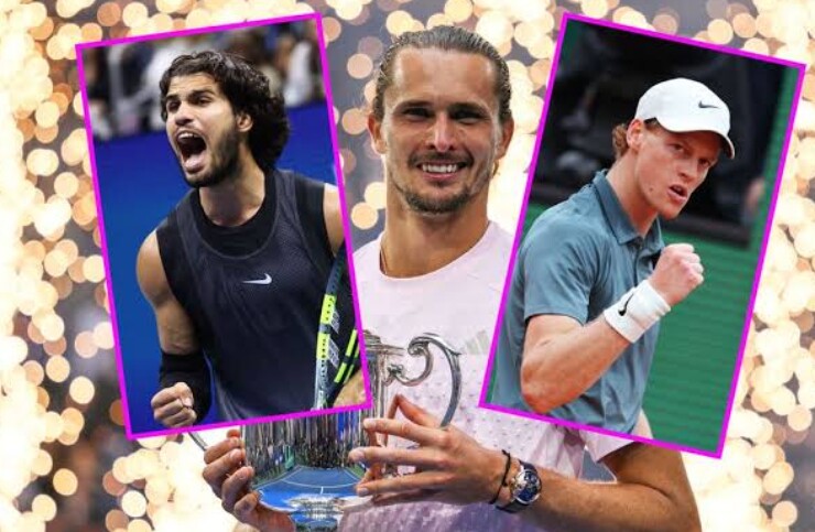 Zverev (giữa) không cần thi đấu thêm vẫn chắc chắn giữ ngôi số 1 thế giới cuối năm 2026